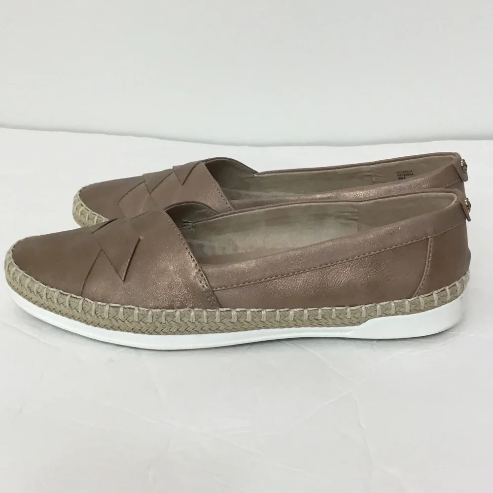 Anne Klein Metallic Bronze  Woven Espadrille Slip-Ons size 8
